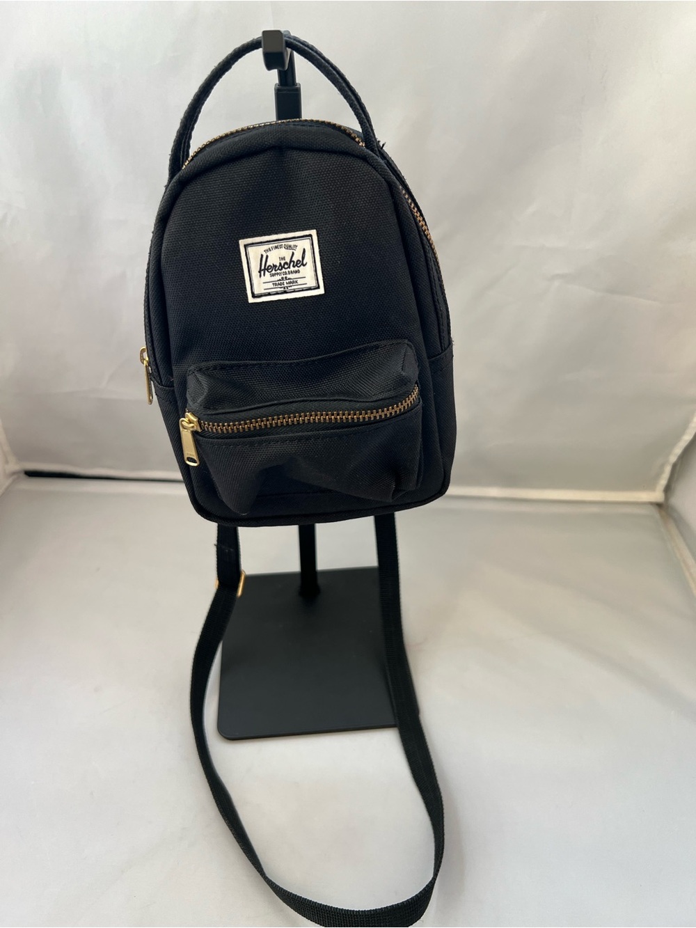 Herschel Supply Company Black Mini Backpack/crossbody with Gold Hardware